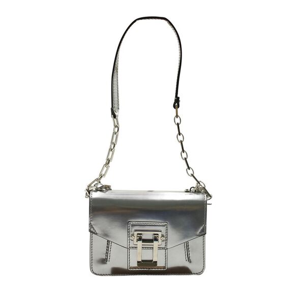 Proenza Schouler PS1 Mini Shoulder Bag in Silver Metallic Calfskin Leather - Picture 1 of 8